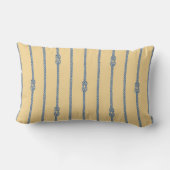 Waterkleur Touw Knoop Strepen | Monogram Kussen (Achterkant)