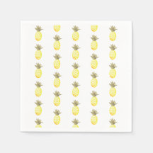 Waterkleur Tropisch Folie Goud Ananas Herhaling