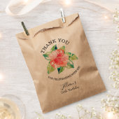 Waterkleur Tropische Roze Hibiscus Hawaiaans Bedankzakje (Geknipt)