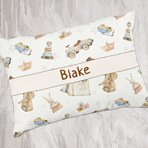 Waterkleur Vintage Speelgoed Patroon Boho Accent Kussen
