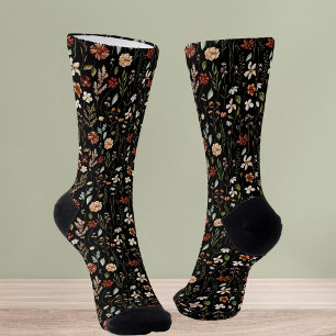 Waterkleur Vintage Wilde Bloem Florale Botanische Sokken