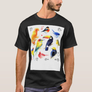 Waterkleur Vogels T-shirt
