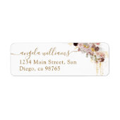 Waterkleur Wildbloem Herfst Elegante Bruiloft Fees Etiket (Voorkant)