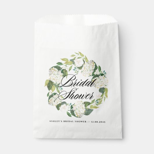 Waterkleur Witte Hortensia Krans Bruidsdiner Bedankzakje (Voorkant)
