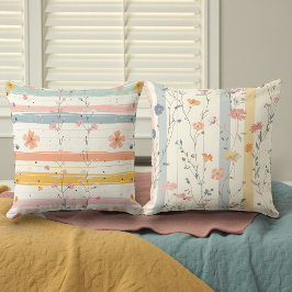 Waterkleur Zachte Kleuren Bloemen Dubbelzijdig Kussen