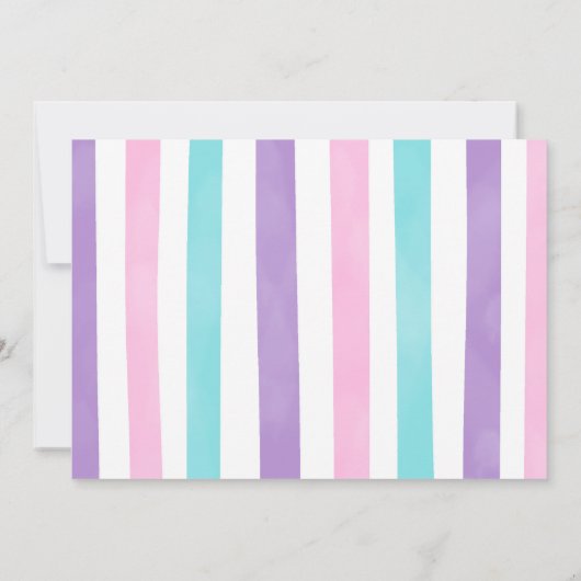 Waterkleur Zeemeermin foto uitnodiging (Achterkant)