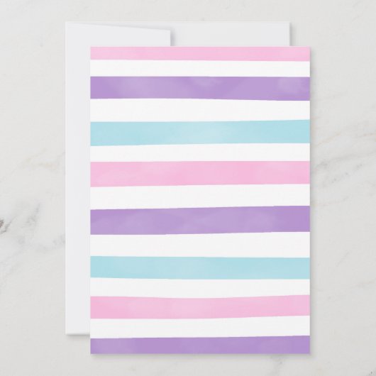 Waterkleur Zeemeermin kinder Uitnodiging (Achterkant)