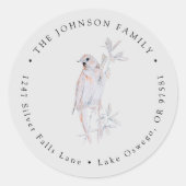 Waterkleur Zingende Nachtegaal Vogel Retouradres Ronde Sticker (Voorkant)