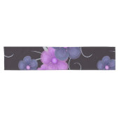 Waterkleur Zwart paarse bloemen Korte Tafelloper (Horizontaal)