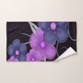 waterkleur zwarte paarse flora bad handdoek (Handdoek)