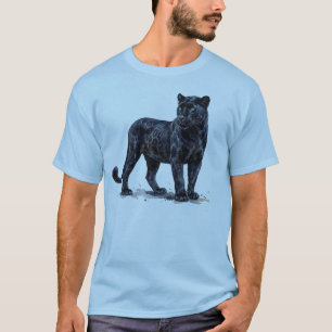 waterkleur zwarte panter t-shirt
