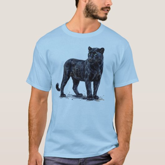 waterkleur zwarte panter t-shirt (Voorkant)