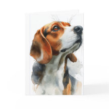 Waterkleuraanslag van een beagle