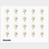 Waterkleurbloem Daisy Modern Professioneel Ronde Sticker (Vel)