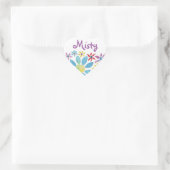 waterkleurbloem hart sticker (Tas)