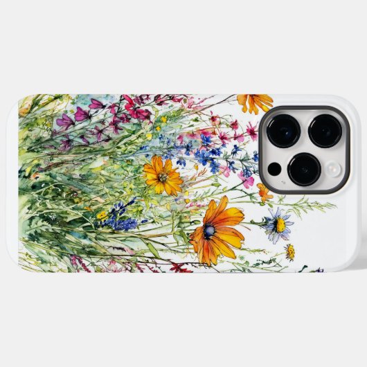 Waterkleurbloemen Case-Mate iPhone Case (Achterkant (horizontaal))