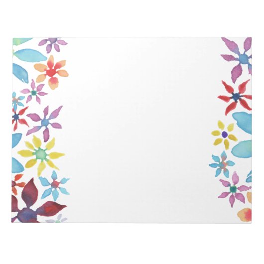 Waterkleurbloemen Notitieblok (Voorkant)