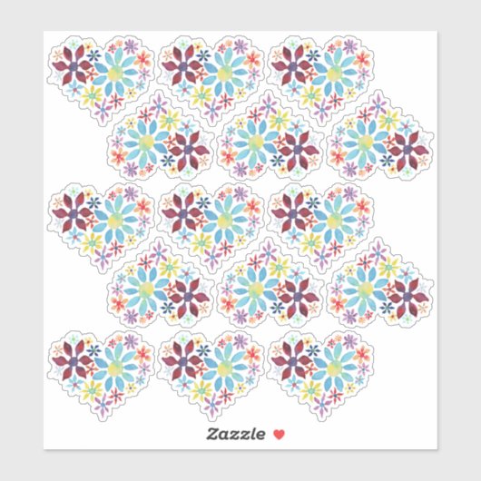 Waterkleurbloemen Sticker (Vel)