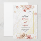 waterkleuren trouwkaarten kaart (Voorkant / Achterkant)