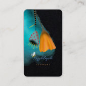 Waterkleuren zwart en blauw waterverf verloop visitekaartje (Voorkant)