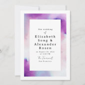 Waterkleurig Lijst - Lavendeluitnodiging Kaart (Voorkant)