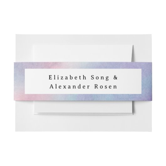 Waterkleurig Lijst - Lavendeluitnodiging Uitnodigingen Wikkel (Voorkant Voorbeeld)