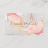 Waterkleurig Roze & Grijs Modern Visitekaartje (Voorkant)