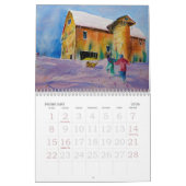 Waterkleurige agenda kalender (Feb 2026)