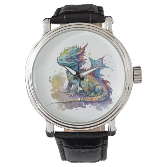 Waterkleurige baby draak fantasiehorloge horloge (Voorkant)