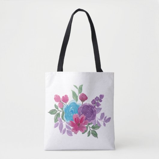 waterkleurige bloemen tote bag (Voorkant)