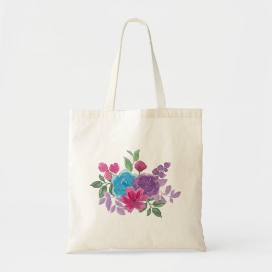 waterkleurige bloemen tote bag (Voorkant)