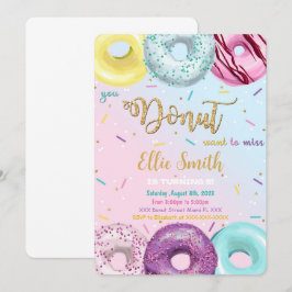 Waterkleurige donut uitnodiging