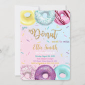 Waterkleurige donut uitnodiging (Voorkant)