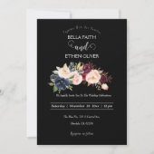 waterkleurige florale bruiloft uitnodiging (Voorkant)