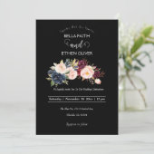 waterkleurige florale bruiloft uitnodiging (Staand voorkant)