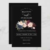 waterkleurige florale bruiloft uitnodiging (Voorkant / Achterkant)