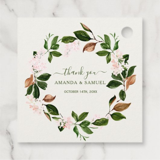 Waterkleurige groen bedankt Stickers Bedankjes Labels (Achterkant)