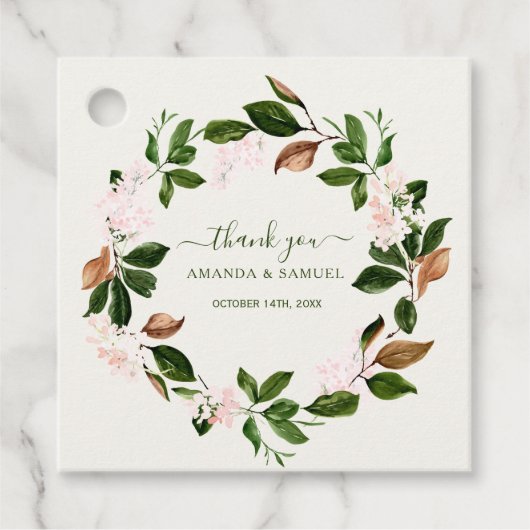 Waterkleurige groen bedankt Stickers Bedankjes Labels (Voorkant)