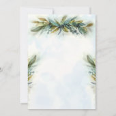 Waterkleurige groene bruiloft kaart (Achterkant)