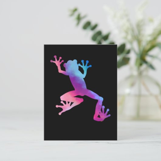 Waterkleurige kikkerdierkunst briefkaart (Staand voorkant)