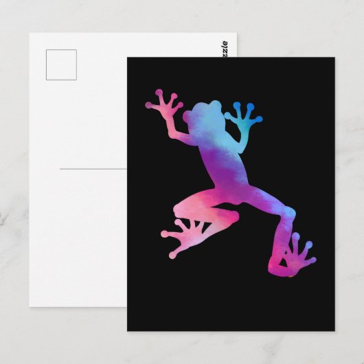 Waterkleurige kikkerdierkunst briefkaart (Voorkant / Achterkant)