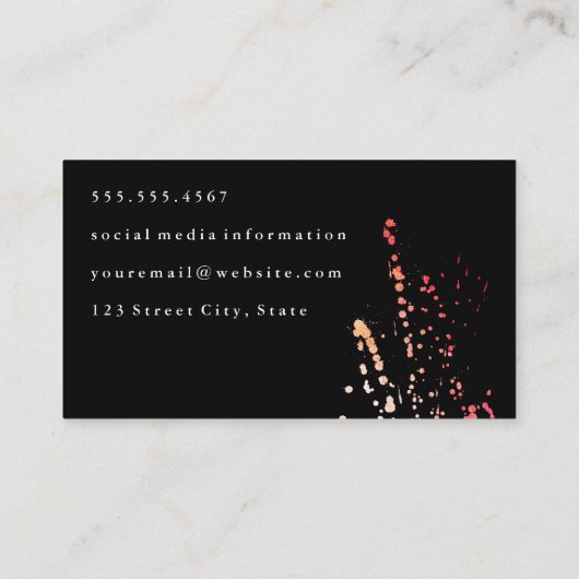 Waterkleurige levendige expressie visitekaartje (Achterkant)