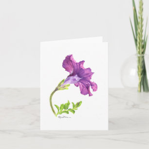 waterkleurige paarse petunia-notarissen notitiekaartje