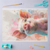 Waterkleurige Pinky Pig Decoupage Tissuepapier (Craft)