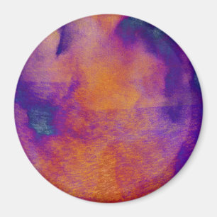 Waterkleurige rode blauwe paarse grafische kunst magneet