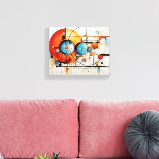 Waterkleurillustraties Abstract Canvas Afdruk (Insitu (Woonkamer))