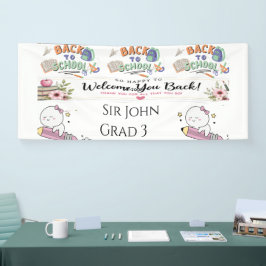 Waterkleurkrijt Onderwijs Welkom Banner | Persoon