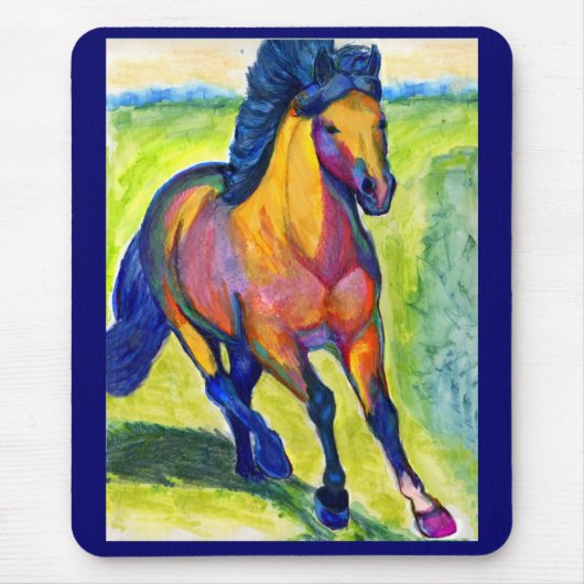Waterkleurpaard Mousepad Muismat (Voorkant)