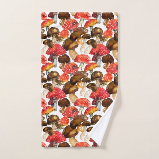 Waterkleurpaddenstoelen Mooie herfstpatroon Bad Handdoek (Handdoek)