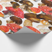 Waterkleurpaddenstoelen Mooie herfstpatroon Cadeaupapier (Hoek)